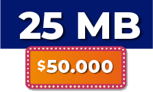 25 Mb solo internet a $50.000 Pesos